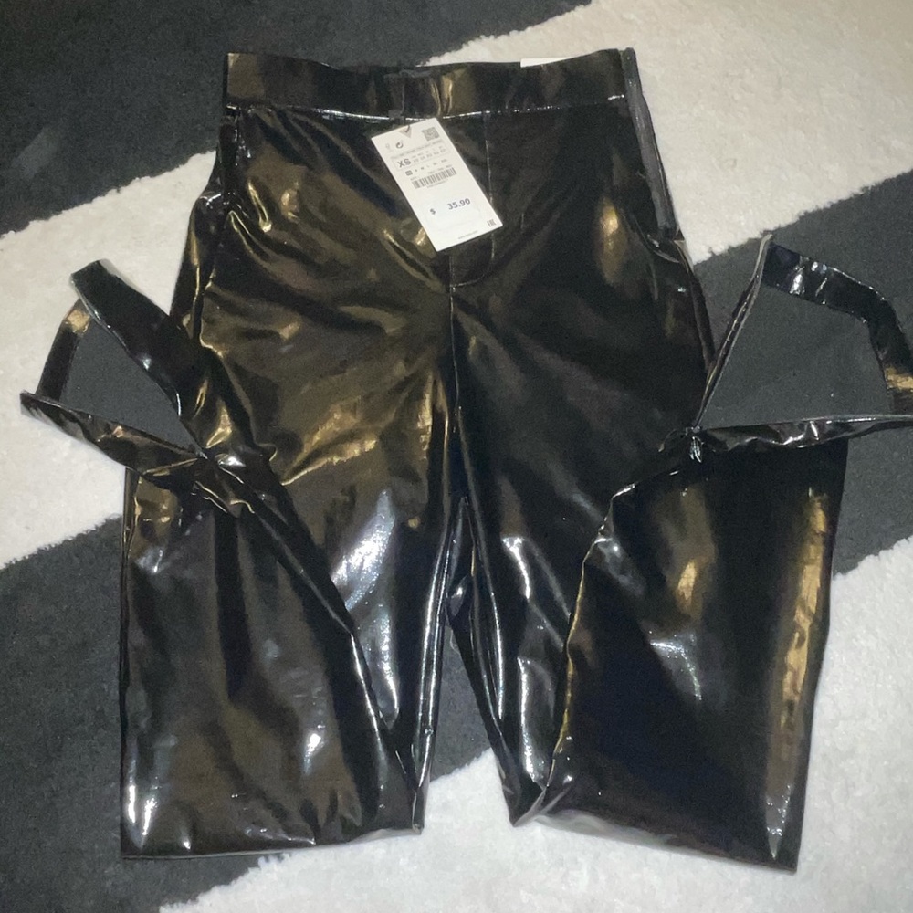 NWT Zara High Waisted Patent leather leggings